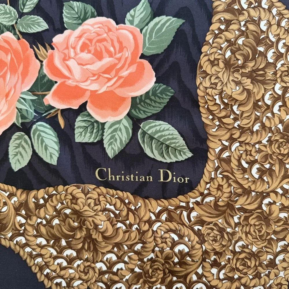 Christian Dior Floral Silk Scarf